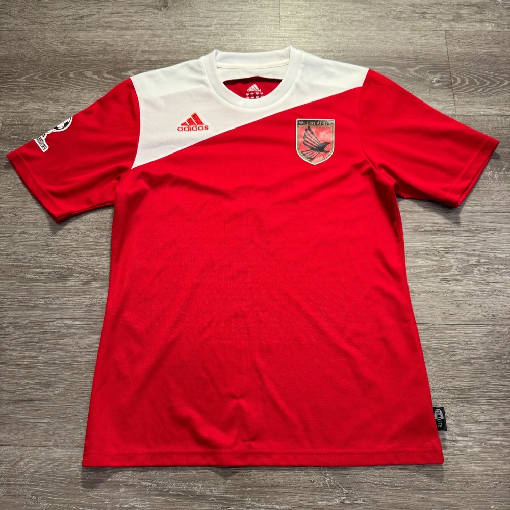 Adidas Soccer Jersey Adult Small Red White Wilshire Athletic Performance Shirt